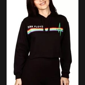 Pink Floyd Crop Sweatshirt Hoodie 1973 Tour Black